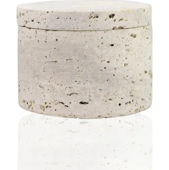 Úložný box Krabička z travertinu, přírodní kámen, elegantní nádoba, ozdoba, 10 cm