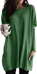Best Fashion Dámská tunika s ozdobným švem Barva: Zelená, Velikost: 4XL