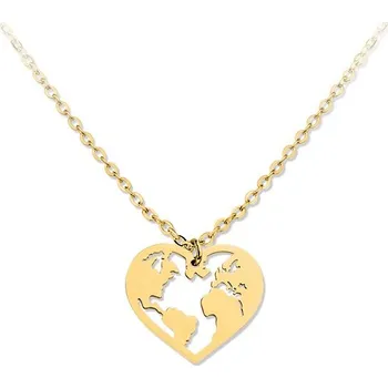 Náhrdelník Řetízek Srdce Globe zlatý stříbro 925 2431