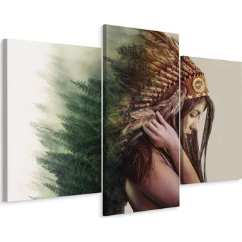 Obraz Obraz Triptych PORTRET Les v Mlze Koláž 3D 90x60