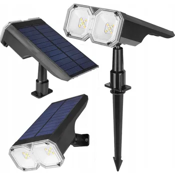 Venkovní osvětlení ZAHRADNÍ SOLÁRNÍ LED LAMPA 1.8W REFLEKTOR ZAPICHOVACÍ + USB