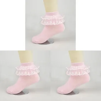 Dívčí ponožky s volánky 3 páry Velikost: 1-3T, Barva (Varianta): 3Pairs Barva11