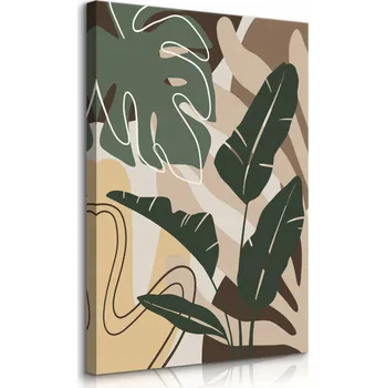 Obraz VELKÝ OBRAZ DO OBÝVÁKU TROPICKÉ LISTY MONSTERA BANÁNOVNÍK 70x100