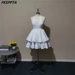 Třpytivé šaty s hlubokým výstřihem Barva: Bílá, Velikost: XL