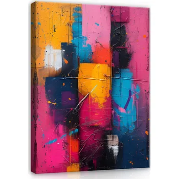 Obraz OBRAZ ABSTRAKCE BAREVNÝ MODERNÍ NA PLÁTNĚ DO LOŽNICE OBÝVÁKU 60x40