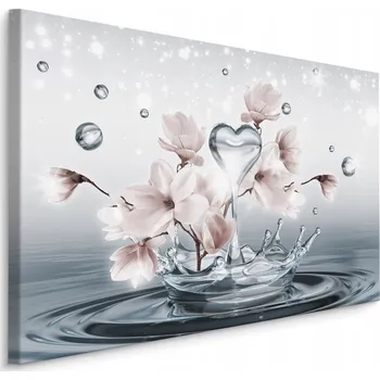 Obraz Nástěnný obraz MAGNOLIE Kapky vody Srdce 3D 40x30