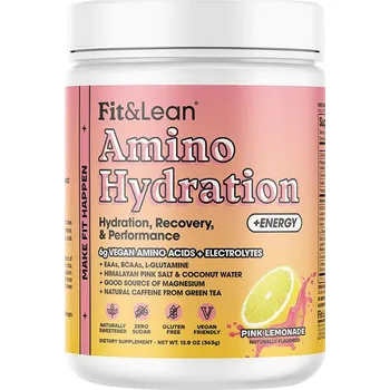 Nápoj pro sportovce Fit & Lean Amino Hydration & Energy 363 g Příchuť: Růžová limonáda