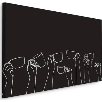 Obraz Obraz do Obývacího Pokoje Šálky Káva Hrníčky Dekorace 30x20