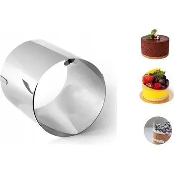 Forma na pečení XXL OBRUČ NA DORT FORMA NA DORT NASTAVITELNÁ FORMA VYSOKÁ 20 CM KULATÁ