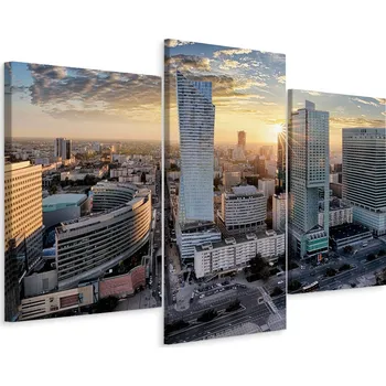 Obraz Obraz ze 3 dílů Varšava Západ Slunce 3D 90x60