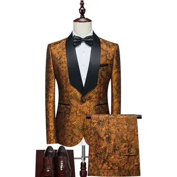 Luxusní oblek na svatbu MC459 Velikost: M, Barva (Varianta): Oranžová