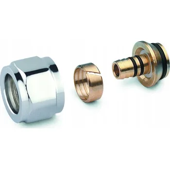 Připojka pro ozdobné ventily APM na trubku PEX Ø 16mm 16 X 3/4 Chrom