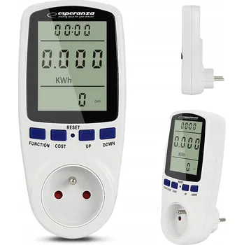 MĚŘIČ SPOTŘEBY ELEKTRICKÉ ENERGIE DO ZÁSUVKY WATTMETR MĚŘIČ VÝKONU