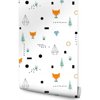Fototapeta Tapeta do dětského pokoje - minimalistické lišky