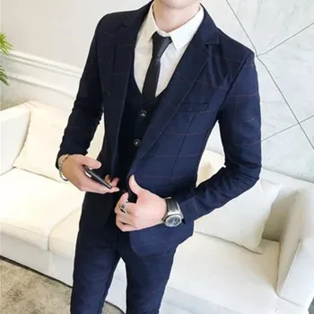 Pánský oblek do práce MC125 Velikost: XS, Barva (Varianta): Tmavě modrá