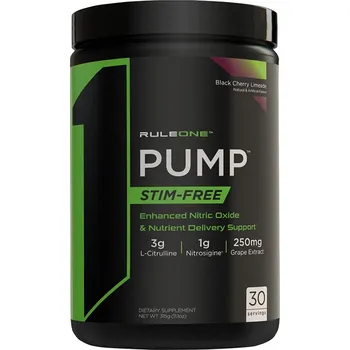 Anabolizér Rule1 Pump Stim Free 315 g Příchuť: Limonáda z černých třešní