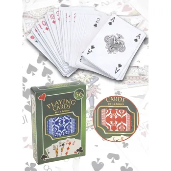 Pokerová karta Hrací karty 52 + 4 modré/červené