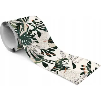 Fototapeta Ozdobný pásek bordura na tapety ABSTRAKCE Tropické listy Monstera