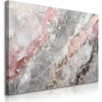 Obraz OBRAZ NA PLÁTNĚ ABSTRAKCE ŠEDÝ MARMOR IMITACE KAMENE 90x60