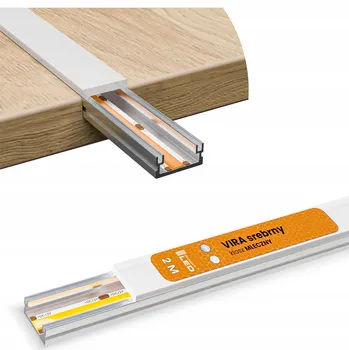 LED osvětlení LED Hliníkový Profil Stříbrný Elox Nástěnný Zapuštěný Kryt 2m