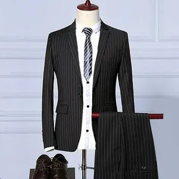 Pánský oblek Pánský oblek do práce MC131 Velikost: XXS, Barva (Varianta): Sada 2 ks černá