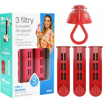 vodní filtr Filtr do láhve Dafi Soft & Solid 3 ks + - červený