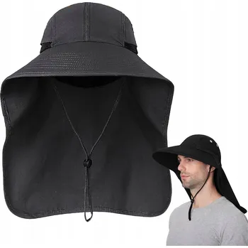 Klobouk SKLÁDACÍ KLOBOUK TYPU BUCKET PRODYŠNÝ ANTI-UV VODĚODOLNÝ 54-60CM ČERNÝ
