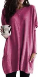 Best Fashion Dámská tunika s ozdobným švem Barva: Fuchsiová, Velikost: 4XL