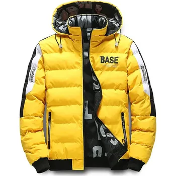 Pánský zimní kabát Pánská prošívaná zimní bunda Base Barva: Žlutá, Velikost: 5XL