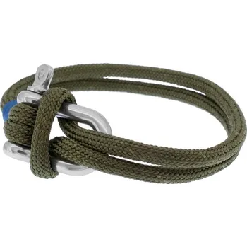 Náramek Pánský náramek Spona & khaki nylonová pletená šňůrka 2515