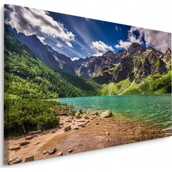 Obraz Obraz Hory JEZERO Les Skály Krajina 3D 30x20