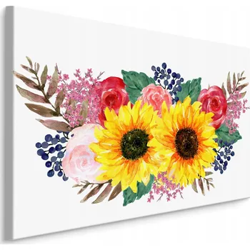 Obraz Obraz SLUNEČNICE Růže Malované Akvarelem 40x30