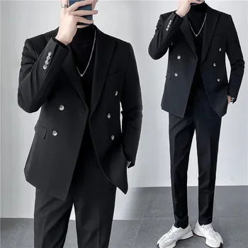 Pánský oblek do práce MC240 Velikost: L, Barva (Varianta): Sada 2 ks černá