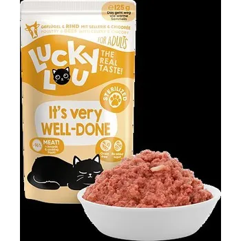 Krmivo pro kočku Lucky Lou Lifestage Sterilized s drůbežím a hovězím masem 125 g