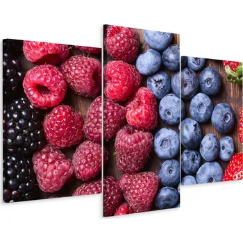 Obraz 3dílný obraz Čerstvé OVOCE Maliny Léto 180x120
