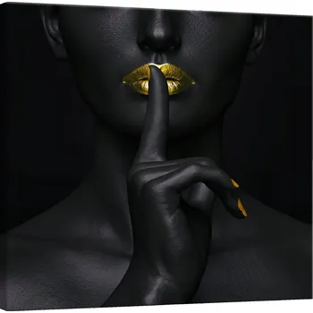 Obraz Obraz do obýváku PORTRET Ženy Zlaté Rty Abstrakce Styl Glamour 50x50