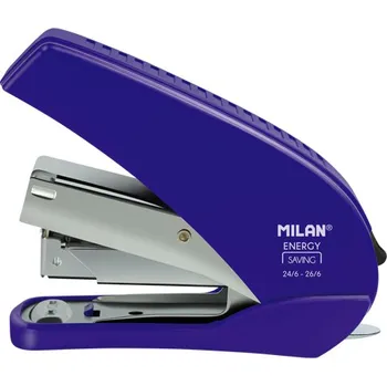 Kancelář Sešívačka MILAN "šetřící energii" Acid, modrá - blistr
