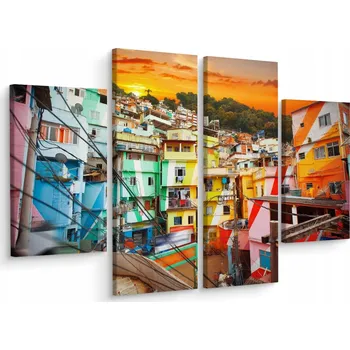 Obraz Čtyřdílný obraz BRAZÍLIE Rio Budova 3D 80x60