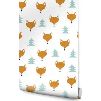 Fototapeta Tapeta do dětského pokoje spící lišky stromy