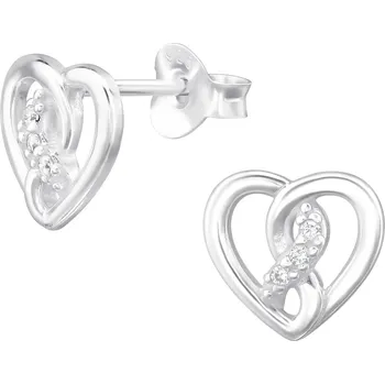 Náušnice Náušnice Srdce&Nekonečno se zirkony stříbro 925 2152