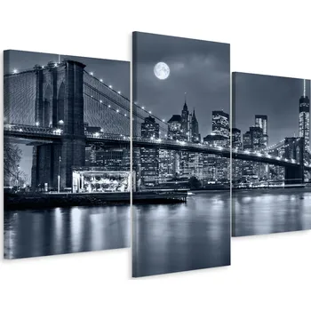Obraz Obraz 3dílný Pohled NEW York Noc Nebe 3D 90x60