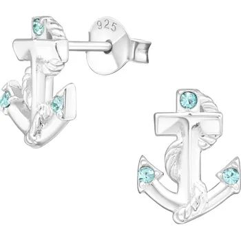 Náušnice Náušnice Kotva s krystaly stříbro 925 2164