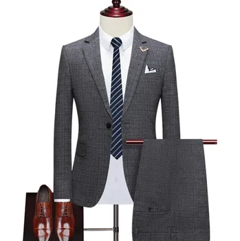 Pánský oblek Pánský luxusní oblek MC142 Velikost: S, Barva (Varianta): 2 ks šedé