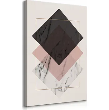 Obraz OBRAZ NA PLÁTNĚ ABSTRAKCE PASTELY MRAMOR STYL GLAMOUR ČTVERCE 60x90