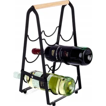 Stojan na víno Stojan na víno kovový černý na 6 lahví 21x38 cm