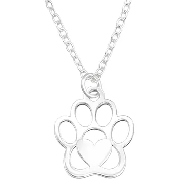 Náhrdelník Řetízek Tlapka se srdcem stříbro 925 2701