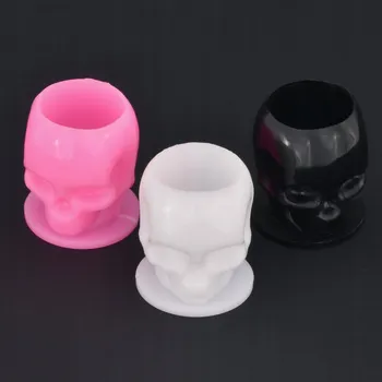 Jednorázové nádobí Plastové kelímky na barvu lebka 12 mm 100 ks bílé