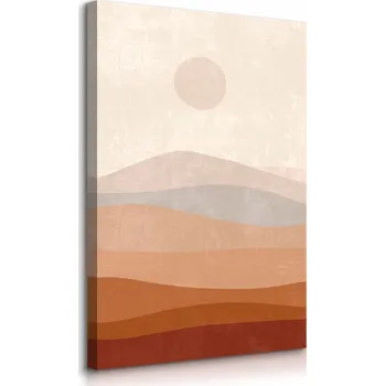 Obraz VELKÝ OBRAZ KRAJINA POUŠŤ ZÁPAD SLUNCE BOHO STYL ABSTRAKCE 50x70