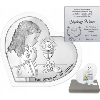 Obraz STŘÍBRNÝ OBRAZ NA PAMÁTKU PRVNÍHO SVATÉHO PŘIJÍMÁNÍ S GRAVÍROVÁNÍM