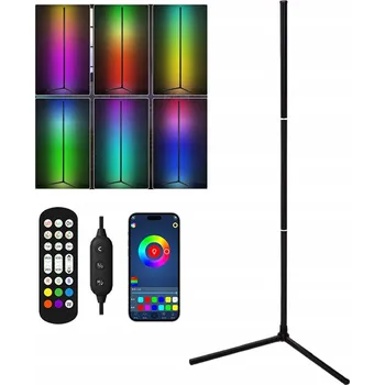 Stojací lampa MAGICKÁ LED STOJACÍ LAMPA RGB S DÁLKOVÝM OVLADAČEM + APLIKACE 160 CM